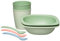 nip Eat Green öko bio Kindergeschirr Set: 2 Breischalen, 2 Becher & 3 Löffel, Baby & Kind, ohne Melamin & BPA, grün
