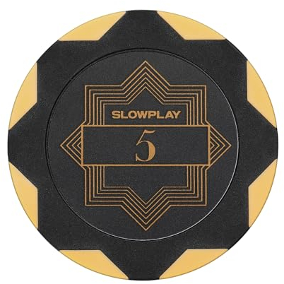 SLOWPLAY Nash Pokerchips aus Ton, 50 Clay Poker Chips Metallkern 14g| für Poker Texas Hold`em | Jetons Casino mit Erstklassiger Verarbeitung und elegantem Design (Wert 5)