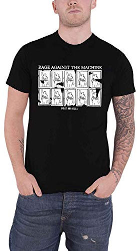 Rage Against The Machine T-Shirt Post No Bills Band Logo Offizielles Herren Schwarz Größe L