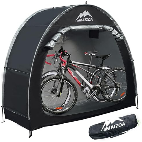 MAIZOA Bike Cover Storage Tent, Outdoor Portable Storage Tent, 210D Oxford Fabric PU4000 Waterproof for 2-3 Bikes, Suitable for Storing Bicycles,Motorcycles,Garden Tools,Lawn Mower,Various Tools