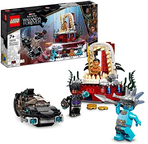 LEGO 76213 Marvel König Namors Thronsaal, Black Panther Wakanda-Spielzeug Zum Bauen, Set Mit U-Boot Für Kinder Ab 7 Jahren, Unterwasserabenteuer Mit Superhelden
