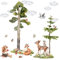 Grandora Waldtiere Wandtattoo für Kinderzimmer Baby Wandsticker Baum DL802-1