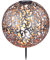 etc-shop Solarkugel für Außen Garten Deko Solarlampe orientalische Kugel Kugelsolarleuchten für Außen, Metall silber antik, LED 0,06W warmweiß, DxH 28,5x40 cm