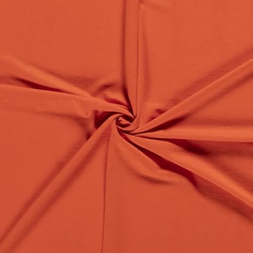 Elastischer Viskose-Jersey-DENNIS-Sommerstoff, Kleider, Röcke, Blusen, 68 schöne Farben -8% EA, 92% VE-Gewicht: 230g/qm- Breite 155 cm-50 cm Schritte- Meterware (Orange-836-DENNIS)