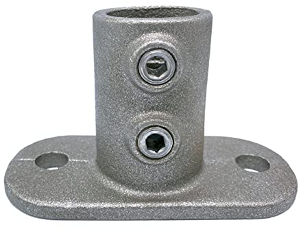 Klemp - Natural Boden-Flansch, oval, Wand-Flansch, Decken-Flansch, Rohrverbinder, Stütze, inkl. Schrauben Typ 12BC - 33,7 mm / 1”