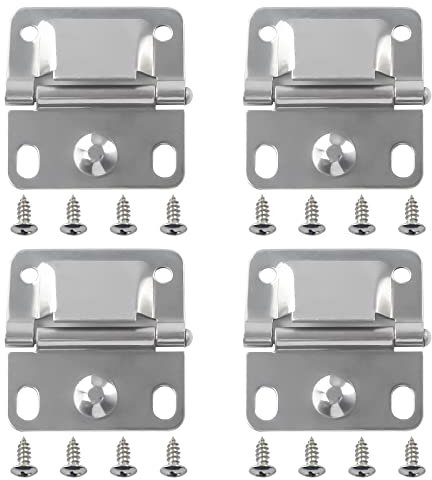 Cooler Stainless Steel Hinges with Screws Set - Compatible with Coleman ice Chest Coolers Replacement 5235 6262 6270 (4 Pack)