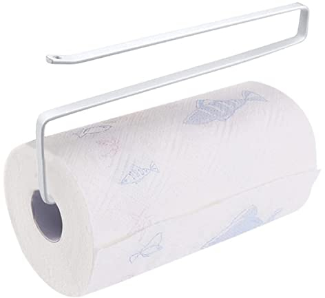 Rollenhalter Küche Ohne Bohren, 25cm Küchenrollenhalter Unterschrank, Papierrollenhalter Küche Ohne Bohren, Rollenhalter Küchenrolle, Unterschrank Papierrollenhalter (Weiß)