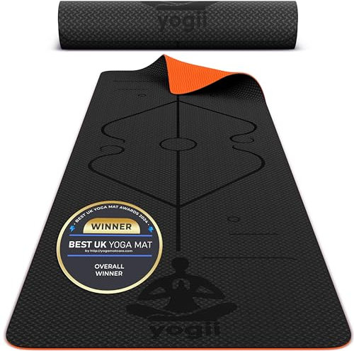Tapis de Yoga Yogii - Tapis de Pilates TPE Premium - Tapis de Yoga Épais antidérapants Écologiques pour Femmes et Hommes - 183 x 61 x 0,6 cm