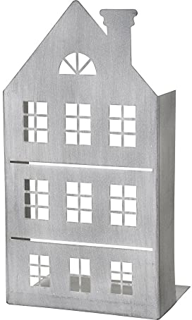 Haus Village grau aus Metall H45cm Haussilhouette Metallhaus Dekohaus