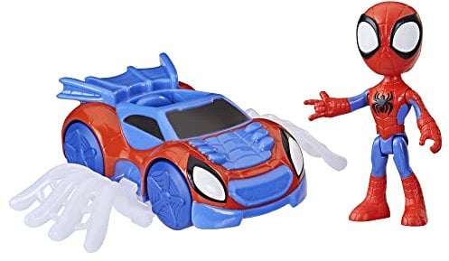 Hasbro Marvel Spidey et Ses Amis Extraordinaires, Coffret Spidey et Arachno-Bolide, Figurine Spidey avec véhicule et Accessoire, Jouets préscolaires