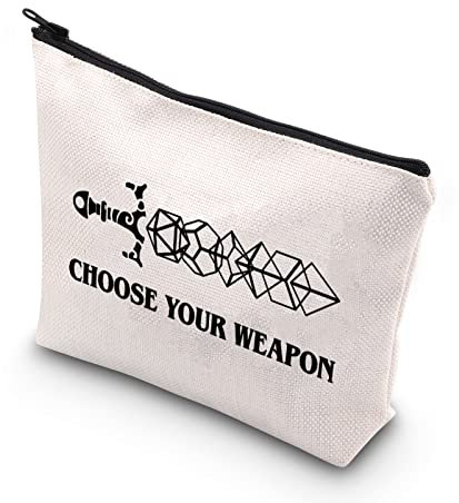 BDPWSS Choose Your Weapon D&D Gamer Makeup Bag Dragons D20 RPG Gaming Gift Dungeons Tabletop Role Playing Gamer Gift, Choose your dice, Waterproof