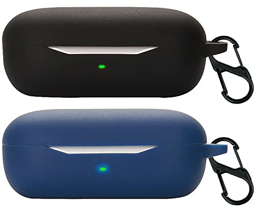 Msm-case de Silicona Compatible con Huawei Freebuds SE, [Admite Carga inalámbrica] [Funda Protectora a Prueba de Golpes] [Funda [Mosquetón] Lindo de Dibujos Animados en 3D Black Blue