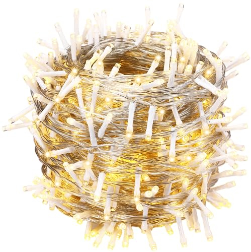 MONZANA® Lichterkette 400 LED 40m Innen Außen IP44 Stromsparend Stecker Leuchtkette Weihnachten Weihnachtsbeleuchtung Weihnachtsdeko Girlande Warmweiß