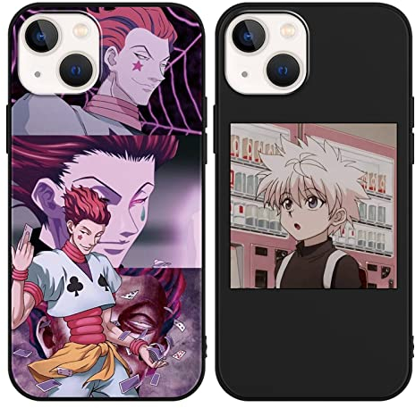 Eouine 2 Stück Handyhülle für iPhone 13/iPhone 14 Hülle 6.1 Zoll mit Anime Jungs Hunter × Hunter Hülle Killua Zoldyck Hisoka Schutzhülle mit Cartoon Motiv Case Matt TPU Silikon für iPhone13/14