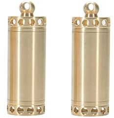 2 Stück Messing-Pillenflasche, wasserdicht, staubdicht, tragbare Tasche, Schlüsselanhänger, Pillendose für Outdoor, Reisen, Camping (klein)