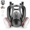 6800 - Maschera respiratore integrale riutilizzabile, maschera antigas con filtro dell'aria a carbone attivo 6001CN, adatta per pittura, polvere, resina epossidica, prodotti chimici, gas organici,