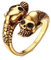MAGIIE Einstellbarem Ring Herren,Ring Edelstahl,Totenkopf Ring,Punk-Stil SHalloween (Gold)