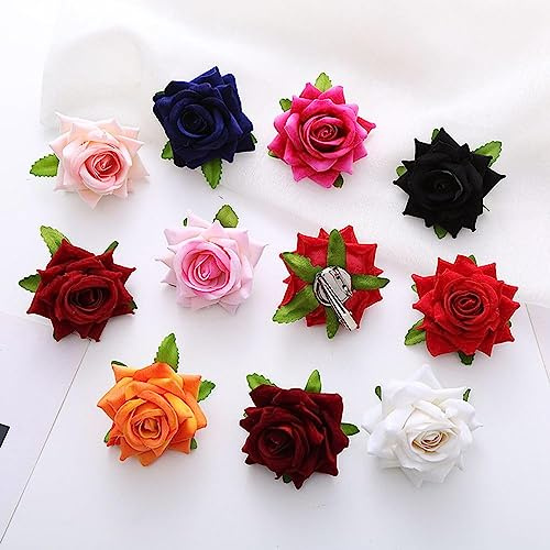 Blumen Haarspangen Rose Haarclip Blume 10Pcs Künstliche Rose Blume Haarnadel Haarspangen für Mädchen Frauen Party Strand Hochzeit Bunte Rosen-Haarspangen Brauthaarschmuck