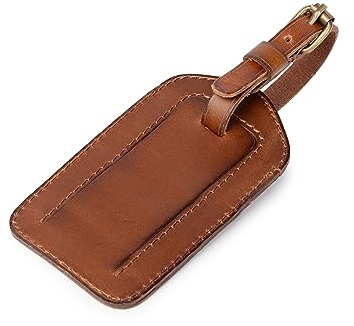 DRAKENSBERG Leder Gepäckanhänger 'Luca' eleganter Adressanhänger und Kofferanhänger aus Premium Büffelleder, Vintage-Braun, DR00089