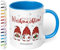True Statements Weihnachtstasse mit Namen „Frohe Weihnachten!“ - mit 3 Wichtel-Motiv - 330ml - personalisierter Keramik Kaffeebecher mit Spruch – kleines Geschenk zu Weihnachten (Cambridge Blau)