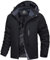 MAGCOMSEN Winterjacken Herren Warm Softshelljacke Winddicht Wasserdicht Skijacke Herren Fleece Gefüttert Winterparka mit Multi Taschen Atmungsaktiv Snowboardjacke Schwarz 3XL