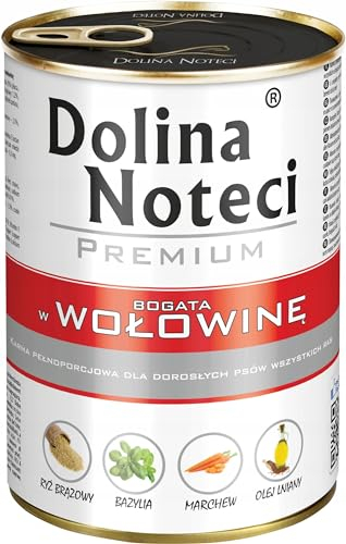 Dolina Noteci Premium Nassfutter für Hunde in Dosen Rindfleisch Glutenfrei 24 x 400g