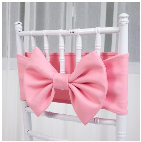 Wisafory Fasce per sedia, fiocchi per sedia, fascia elastica, per schienale, fiocchi per sedia, copertura, fascia, decorazione per matrimoni, hotel, banchetti, feste di compleanno, rosa, 1 pezzo