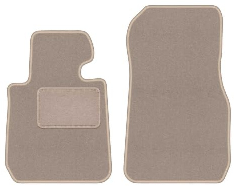 Velours-Fußmatten vorne passend für BMW 3 F30 2011-2018, Beige, LUX | passend für Limousine; Velours-Teppich (Polypropylen), ca. 6,5 mm; rutschfest, BMW T-Befestigungen