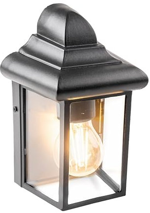 CGC Lighting Applique murale extérieure, traditionnelle, LED, Ampoule E27 (non incluse) (Noir 2)