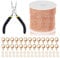 Swpeet 102Pcs Rose Gold 3mm by 10 Yard Length Jewelry Making Chains Kit with Jump Rings, Lobster Clasps and Jewelry Plier, Necklace Chains Flat Cable Link Chain Bulk Ideal for DIY Craft Jewel Making