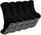 ZAKASA Rutschfeste Socken – rutschfeste Crew-Socken für Männer und Frauen, rutschfeste Socken für ältere Menschen, Krankenhaus-Yoga, Schwarz, 5 Stück, X-Large