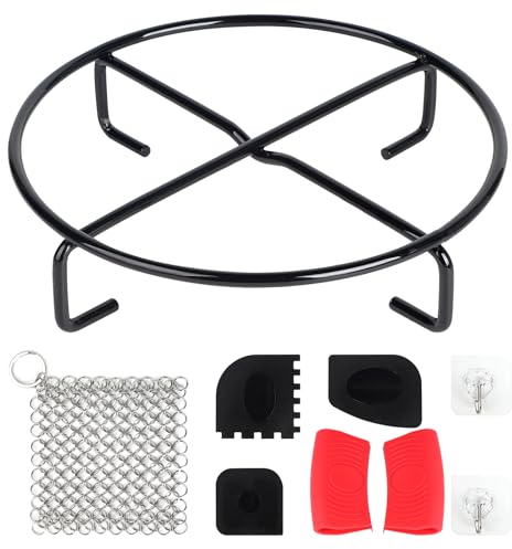 LALAGO Dutch Oven Untersetzer, Ø 20 cm Ständer aus Metall, Ringreiniger, Camping Grill Outdoor Küchen Zubehör für Potjie, Kessel, Töpfe