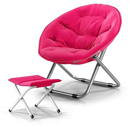 CRBUDY Großer Mondstuhl für Erwachsene, Sonnenliegen, Schwerelosigkeits-Radarstuhl, Klappstuhl, runder Stuhl, Sofastuhl, Loungesessel für Zuhause, Sonnenliegen, Liegen (Pink)