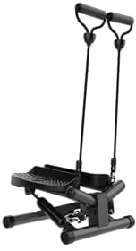Niceday Twist Stepper für Zuhause | Swing Stepper mit Power Ropes | Stepper Hometrainer mit LCD Display | 2 in 1 Trainingsgerät bis 100kg | Bein/Arm Trainer (Twist Stepper mit Bändern)