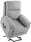 HOMCOM Fauteuil releveur électrique, Chaise Relax, massant et Dossier inclinable, Fauteuil électrique releveur avec Repose-Pied, télécommandes, revêtement Imitation Lin, Gris Clair