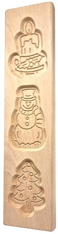 Generisch Form – Holzform aus Buchenholz, Spekulatiusform, Keksform, Verschiedene Traditionelle Muster, Spekulatius, Backform (Weihnachten, 30 x 7 x 2)