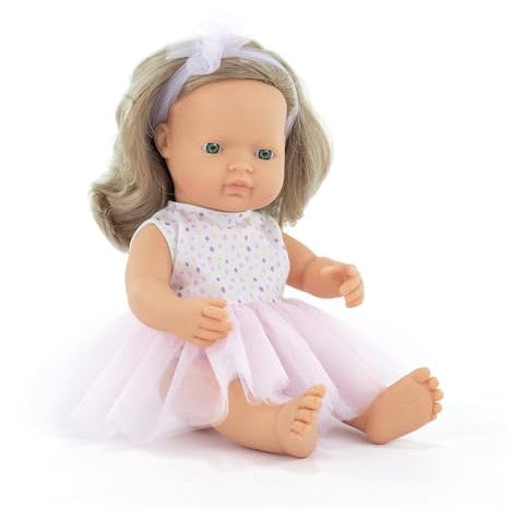 Miniland Puppe, 38cm, europäisches Mädchen blond. In Spanien hergestellt. Anatomisch korrekt. My Friend & Me Collection