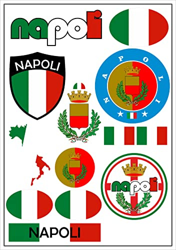 Daged Neapel Italien Aufkleber Karte 11 Stück - PKW Auto Motorrad Biker Flagge Fahne Vinyl ST