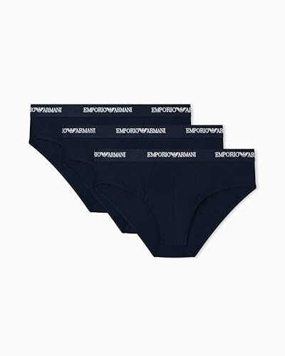 Emporio Armani Man's Core Logoband 3-Pack Slip, Blau, L, Armani Blue/Armani Blue/Armani Blue, L