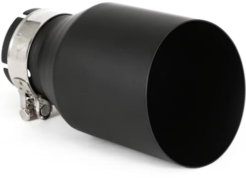 Edelstahl Auspuff Endrohr 1 Stück Remus Auto Matt Schwarz Auspuffrohrspitze Gerade Universal Schwarz Edelstahl Dekorationen Endrohr Auspuffblende(63MM IN 114MM Out)
