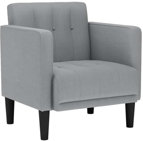 vidaXL Sessel mit Armlehnen Hellgrau 53 cm Stoff, Sofasessel, Fernsehsessel, Relaxsessel, Einzelsofa, Relaxsofa, Loungesessel, Wohnzimmer Sessel