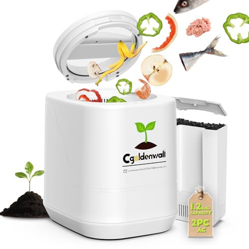 Electric Composter for Kitchen,4.2L Smart Compost Bin with 2 Carbon Filters,Quick Composting Machine Turn Food Waste to Fertilizer,Odorless/Auto-Cleaning/Outdoor&Indoor Countertop Food Waste Compost