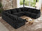 MKS MEBLE Sofa U-Form, Wohnlandschaft, Couch, Ecksofa, Couchgranitur, Polsterecke, Big Sofa XXL, Polstergarnitur - Verso U 8M - Dunkelgrau Plüsch
