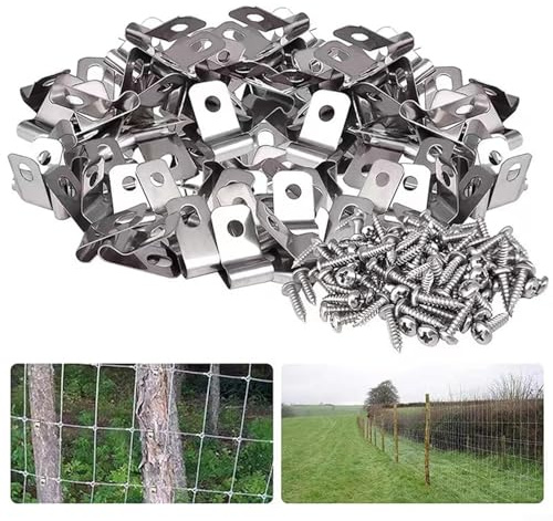 Edelstahl-Drahtklemmen, 100 Stück, für effektive Zaun-Montagelösungen mit Befestigungsschrauben (Aluminium)