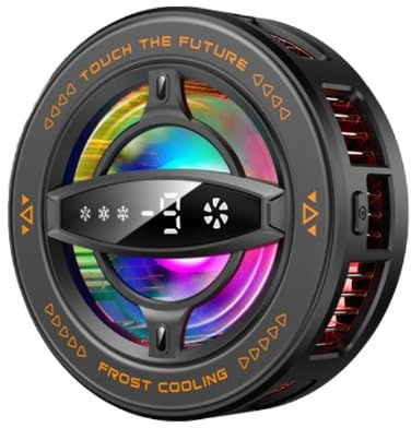 Magnetischer Handy-Kühler mit digitaler Temperaturanzeige, RGB-Halbleiter-Kühler für mobiles Gaming, E-Sport, Live-Streaming, geräuscharm, intelligente Temperaturkontrolle, Rückenclip für iPhone