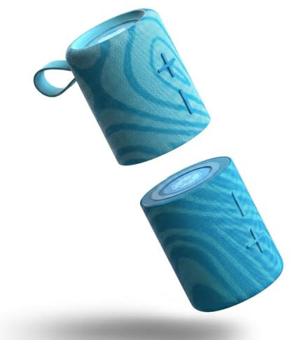 Stromberg - Twin 2-in-1 Mini Portable Bluetooth Speaker, 10W Power (5W per Speaker), 10-Hour Playtime, Sky Blue and Blue
