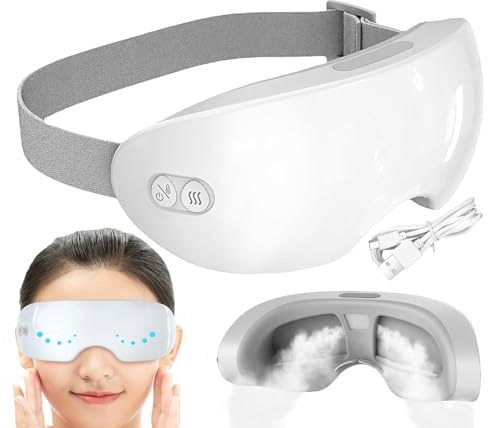 Masque Oculaire Massant | Masque Oculaire Thermo-Régulé avec Chaleur,Appareil Silencieux Réglable Compresse Chaude ou Froide pour Détente, Apaisement et Relaxation des Yeux