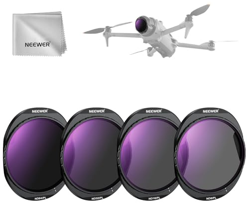 NEEWER ND Filter Set Kompatibel mit DJI Mavic 4 Pro, 4er Pack, ND8/PL + ND16/PL + ND32/PL + ND64/PL, mehrfach beschichtetes HD Optikglas, Graufilter Polfilter für Drone Objektive mit Aufbewahrungsbox