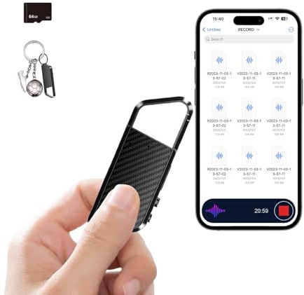 NekSide 64 GB Sprachaktivierter Recorder – Aufnahmegerät mit 1600 Stunden langer Dauer Vioce Recorder für Vorträge & Meeting – HD-Audio-Recorder unterstützt MP3/WAV-Formate