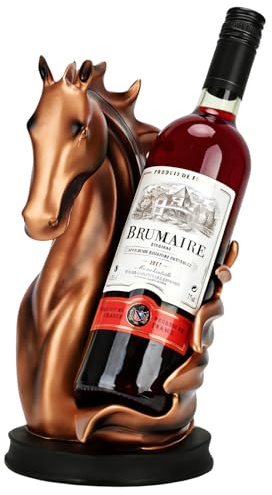 BSDLZCH Pferde-Weinregal Freistehend aus Kunstharz, Braun Dekofigur | Tierischer Weinflaschenhalter & Skulptur – Dekorativer Organizer für Küche, Kneipe, Hochzeit & Events